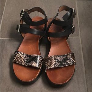 Italian leather snakeskin sandals